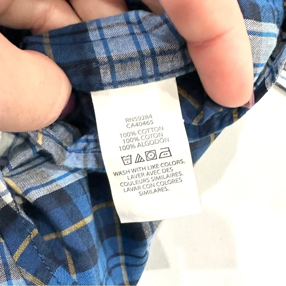 NWT Children's Place Boys Pacific Blue Plaid Button Down Shirt